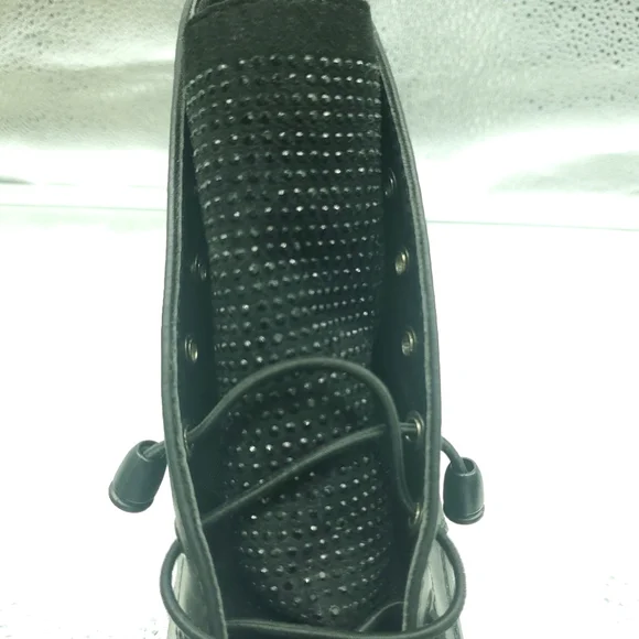 Via giulia women's lace-up black Bootie Sz 10 - Picture 8 of 11